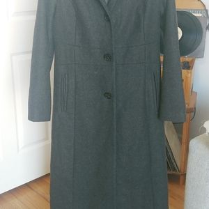 Anne Klein Long Gray Hooded Coat